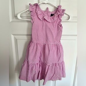 Girls pink seersucker dress